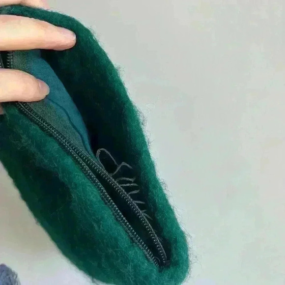 Anthropologie  Handmade Blue Green Gradient Bohemian Boho Cute Make Up Bag Pouch - Picture 6 of 9